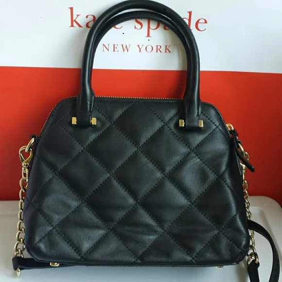 Kate Spade Leather Quilted Satchel Crossbody EUC - Picture 4 of 7